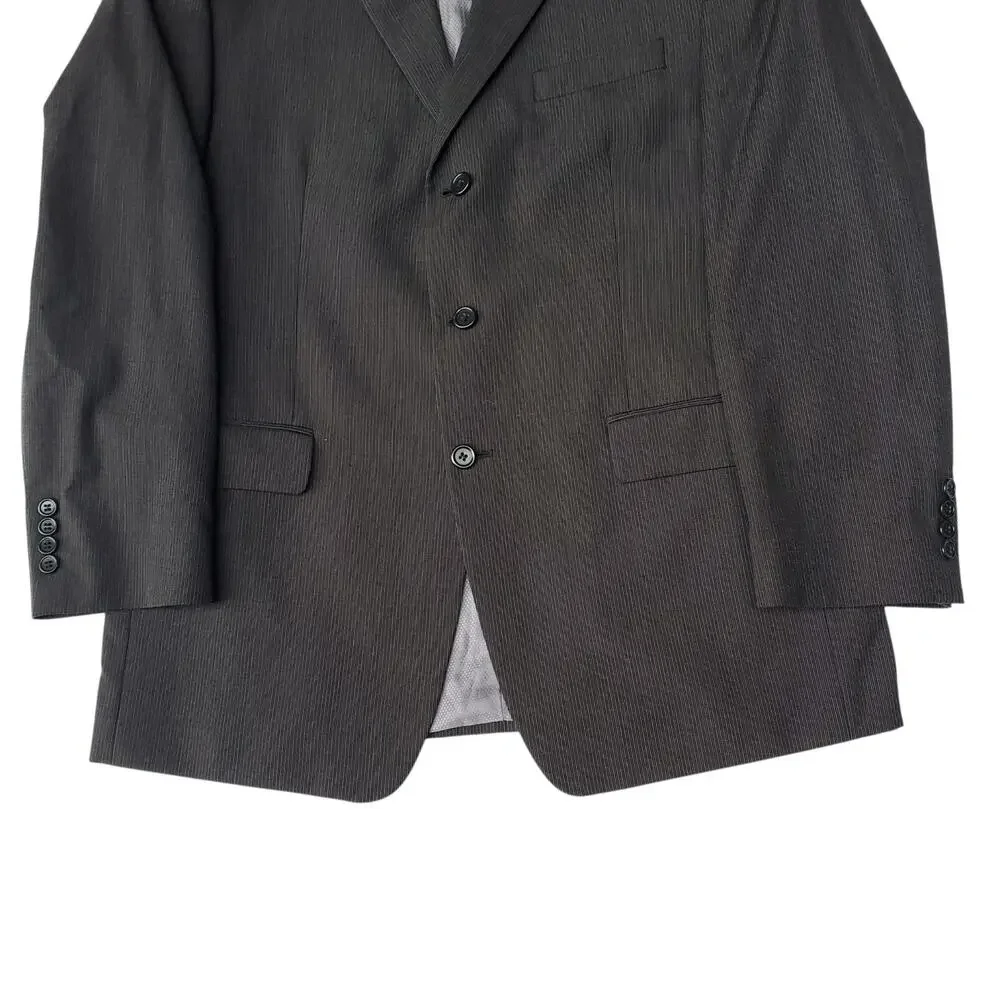 Michael Kors 2 Pc Suit Wool Old Money Heritage Academia Brown Stripe 42R 35x29